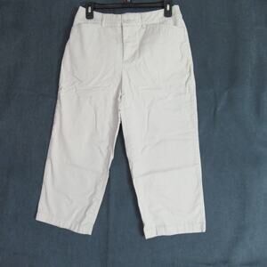Croft & Barrow Pants Womens Size 4 Beige Khaki Classic Fit Capri Casual Momcore